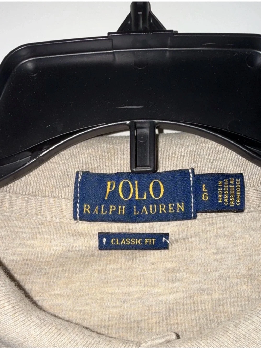 Ralph Lauren Men’s Classic Fit Long Sleeve Polo Shirt Flesh Pony- Taupe Size L